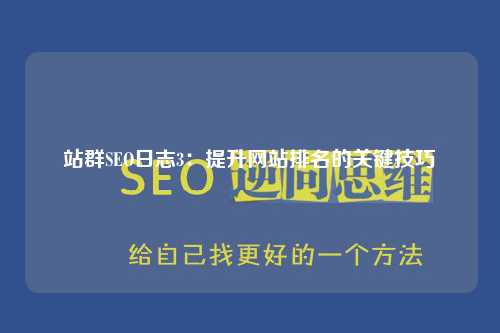 站群SEO日志3：提升网站排名的关键技巧